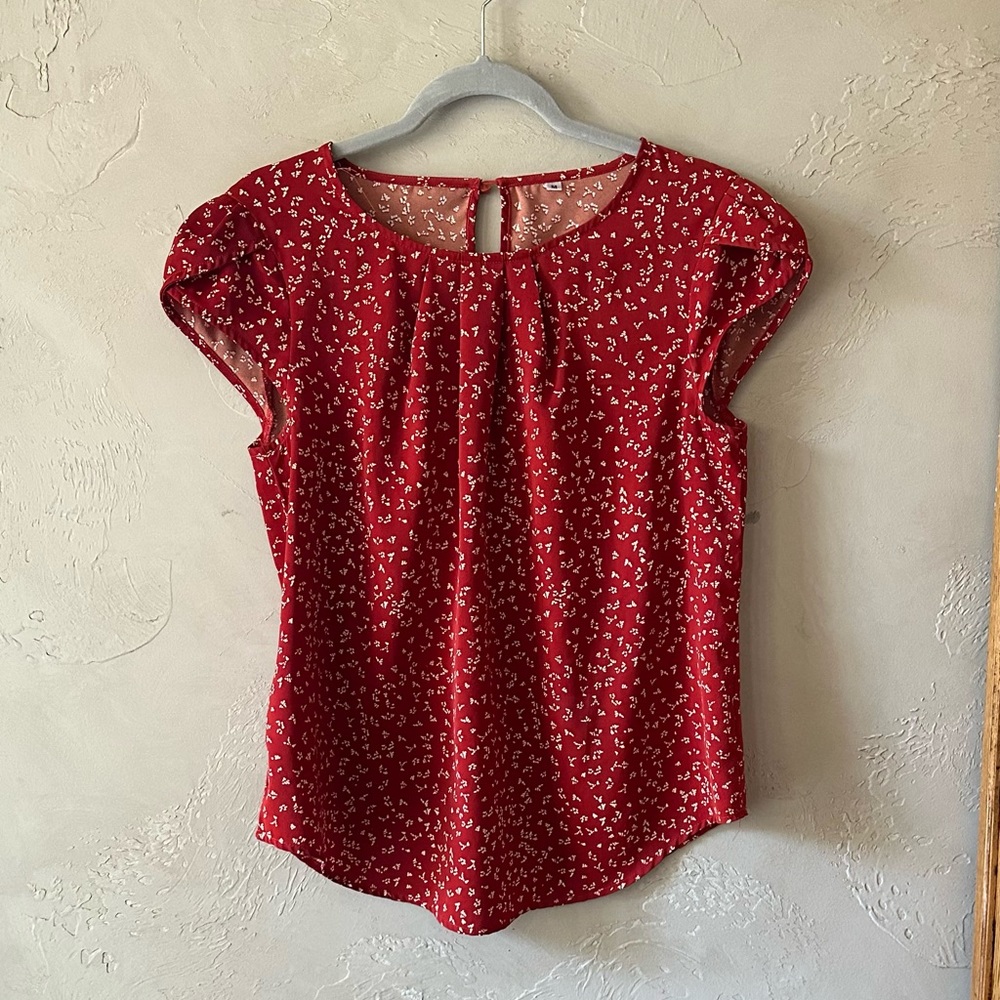 Women’s Red Floral Blouse